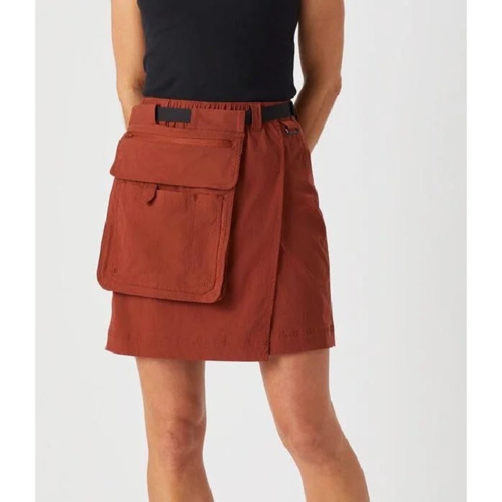 Duluth Trading Co Heirloom Gardening Skort Womens M Rust Orange Belt Bag Utility